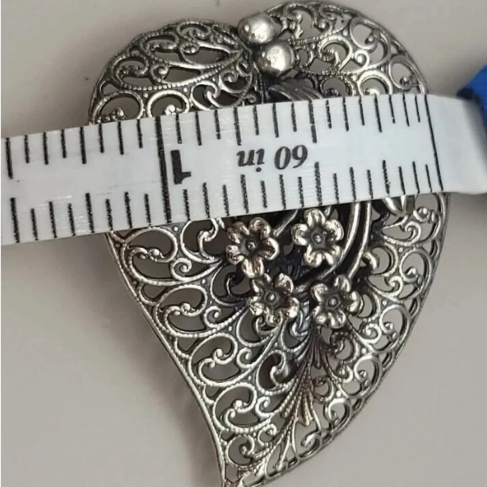 JewelArt Sterling Silver Metal Filigree Brooch